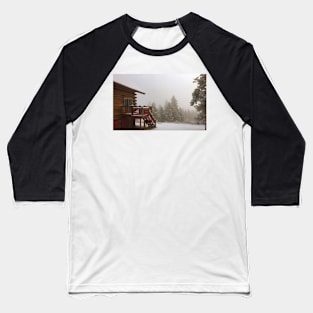 Snowy Cabin Baseball T-Shirt